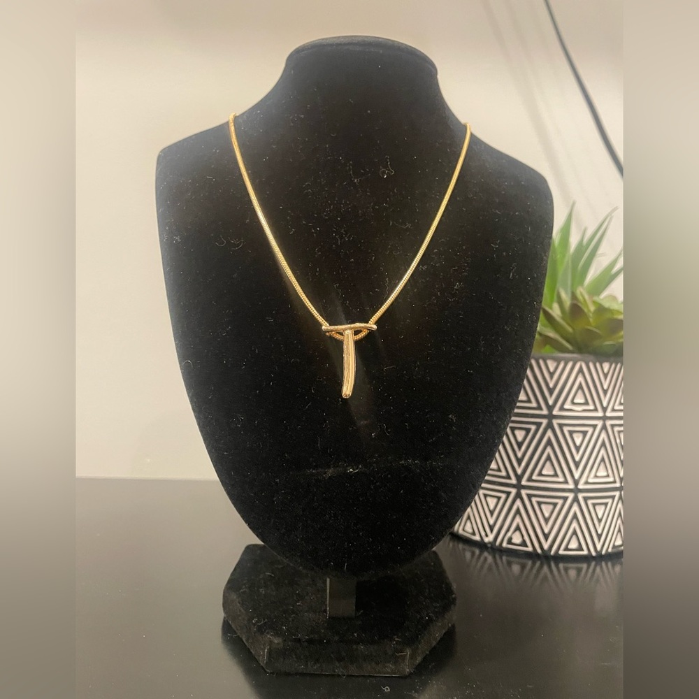 Initial T Gold Necklace